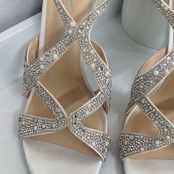 Betsey Johnson Miles Ankle Strap Stiletto Heel Sandals Sz 7.5 Prom Wedding Party - Picture 5 of 13